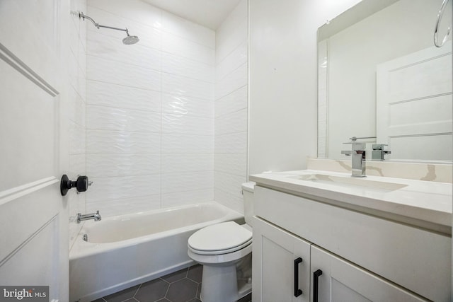 614 W Master St Unit 2, Philadelphia, PA 19122 - bathroom featuring toilet, vanity, shower / bathtub combination, and tile patterned floors