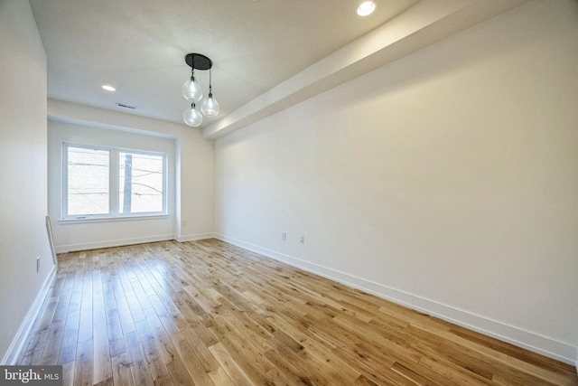 empty room featuring light wood-type flooring