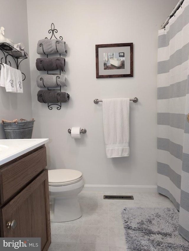 48 W 3rd St, Everett, PA 15537 - bathroom featuring vanity, tile patterned floors, and a shower with shower curtain