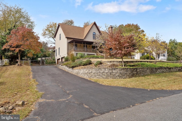 view of front of property with covered porch