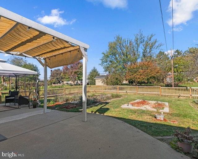 view of patio featuring a gazebo