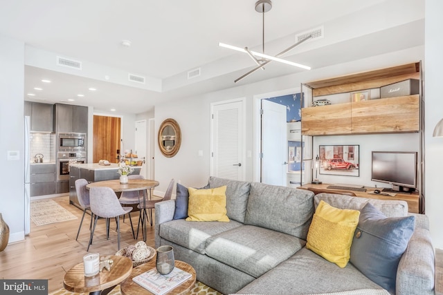 living room featuring light hardwood / wood-style floors