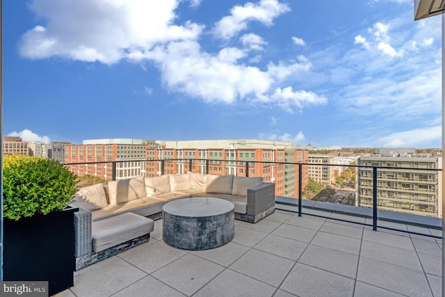 view of patio / terrace with outdoor lounge area and a balcony