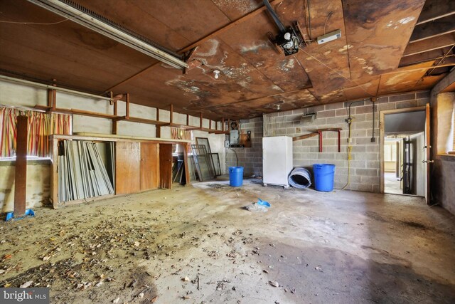 interior space featuring concrete floors