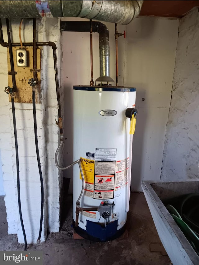 utilities featuring gas water heater