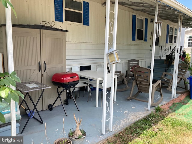 view of patio featuring area for grilling