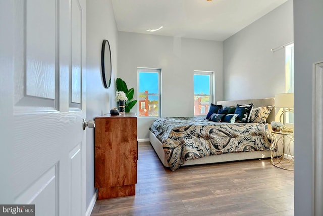 bedroom featuring wood-type flooring