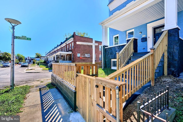 deck featuring covered porch