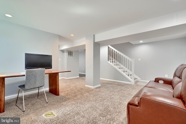 view of carpeted living room