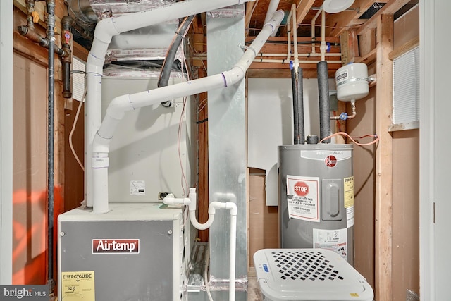 utility room with electric water heater