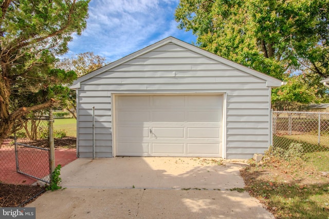 view of garage