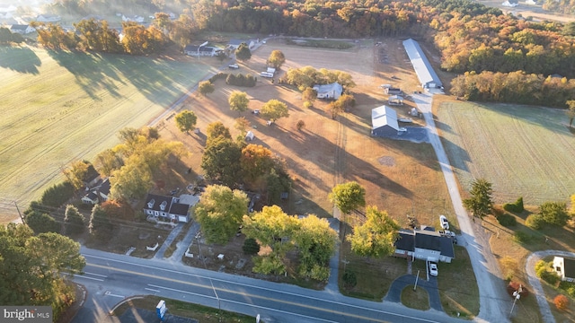 aerial view featuring a rural view