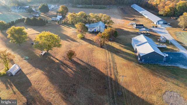 drone / aerial view featuring a rural view