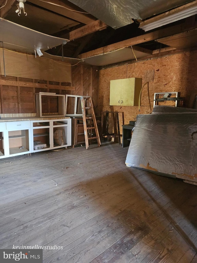 miscellaneous room featuring hardwood / wood-style flooring