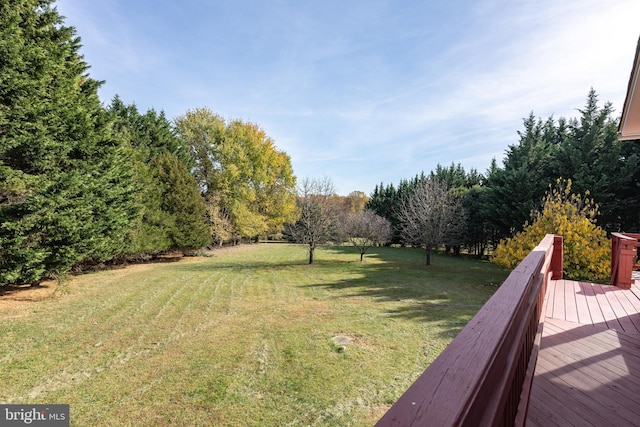 view of yard with a deck