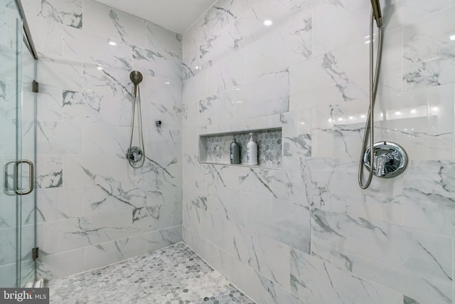 bathroom featuring walk in shower