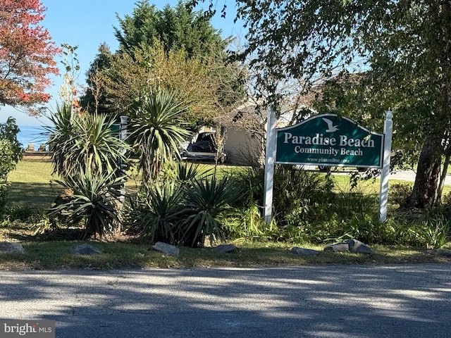 view of community sign