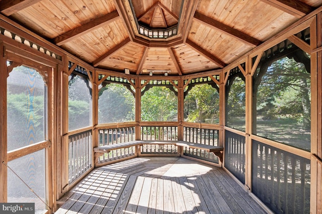 wooden deck with a gazebo