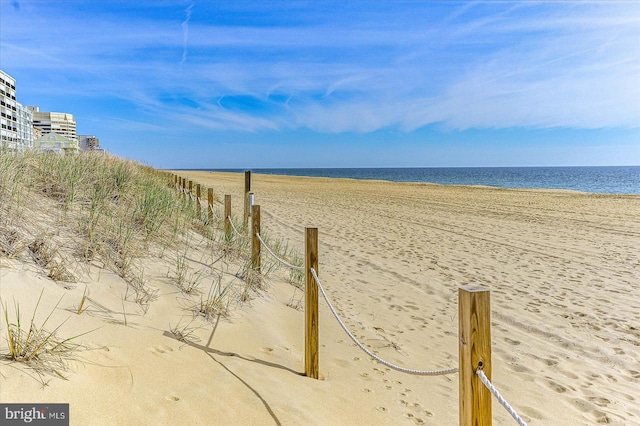 water view featuring a beach view