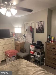 bedroom featuring ceiling fan