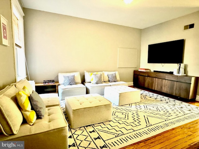 living room featuring hardwood / wood-style floors