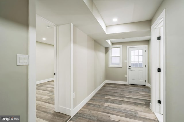 interior space featuring wood-type flooring