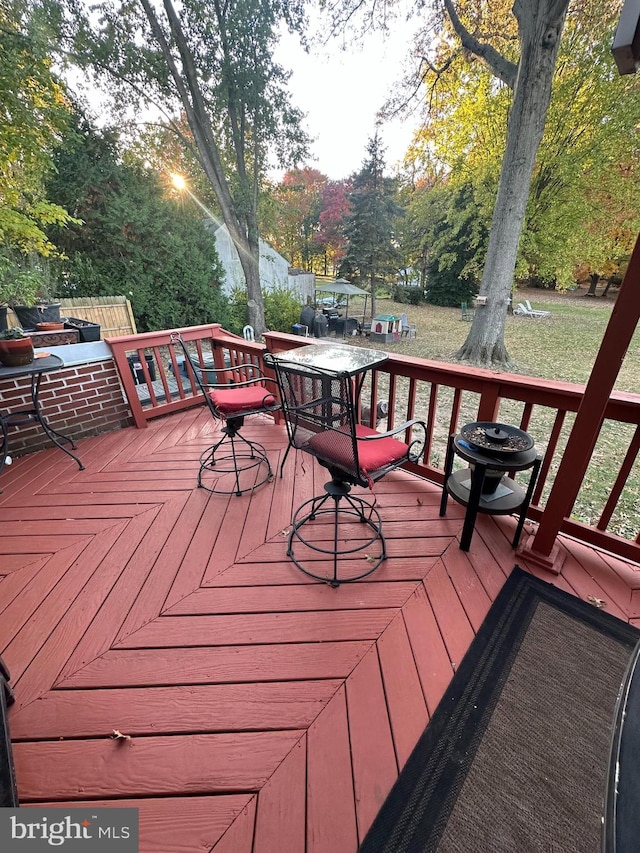 view of wooden terrace