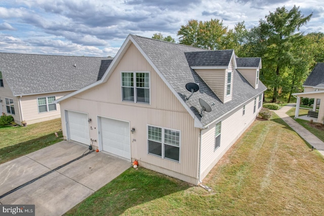 502 Pond Way, Church Hill, MD 21623 - view of side of property with concrete driveway, a lawn, and a shingled roof