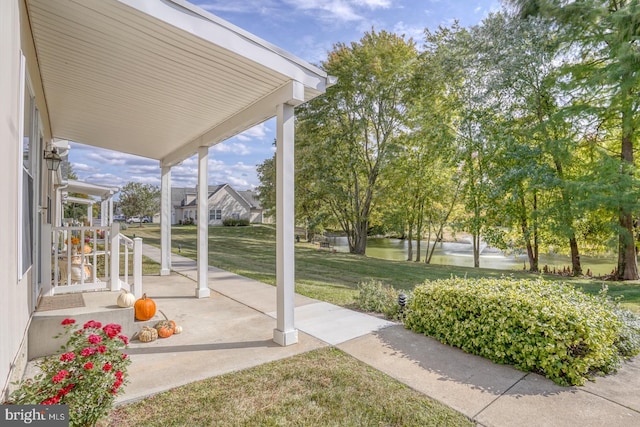 502 Pond Way, Church Hill, MD 21623 - view of patio with a water view