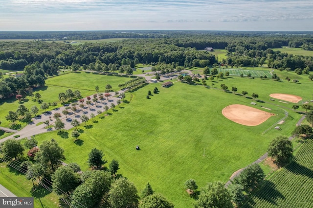 aerial view featuring a rural view