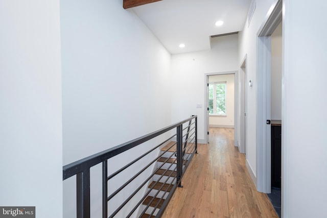 hall featuring light wood-type flooring