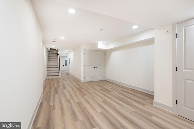 interior space featuring light hardwood / wood-style flooring