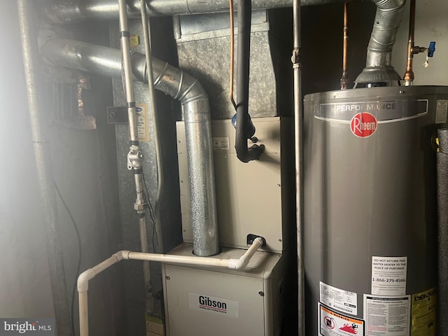 utility room with water heater