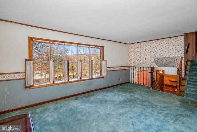 interior space with crown molding