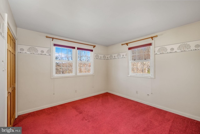 view of carpeted spare room