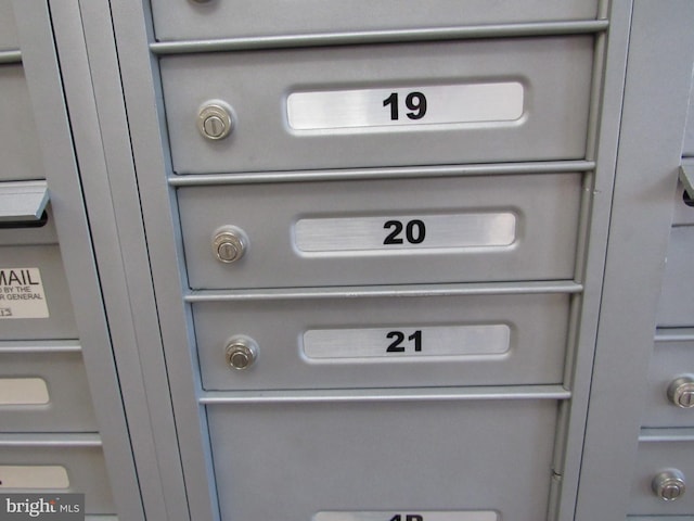 exterior details featuring a mail area