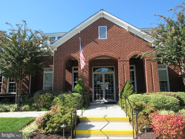 view of front of home featuring french doors