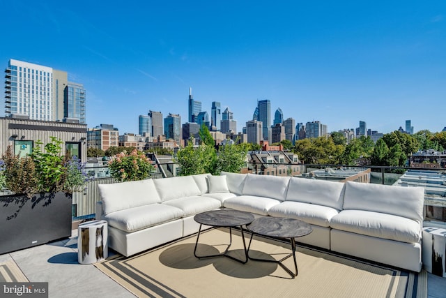 view of patio / terrace with an outdoor living space