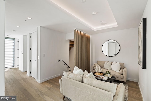 living room featuring light hardwood / wood-style floors