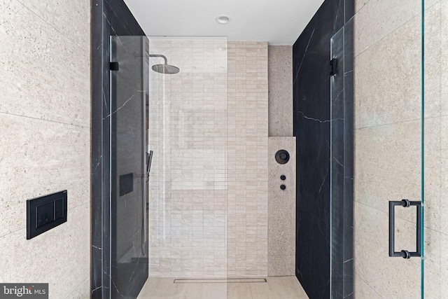 bathroom featuring walk in shower