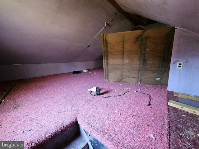 additional living space featuring lofted ceiling