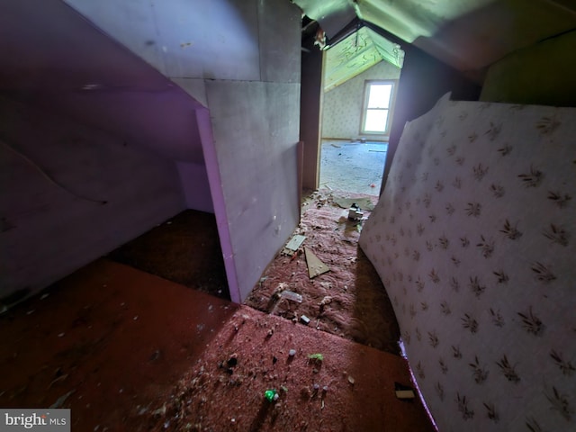 interior space with vaulted ceiling