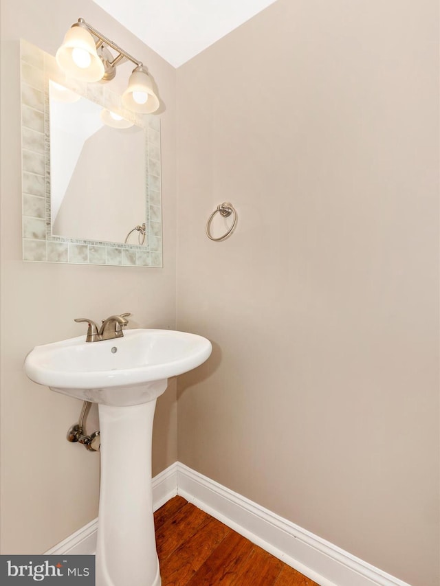 bathroom featuring hardwood / wood-style floors