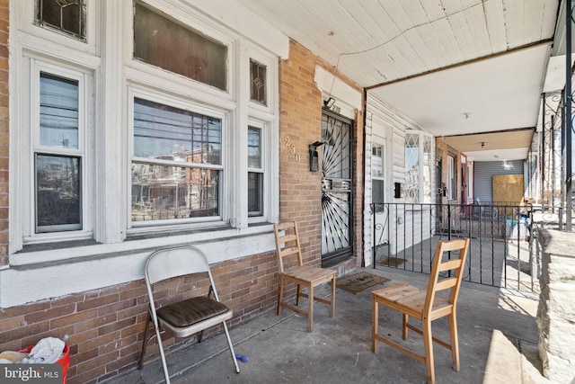 view of patio with a porch