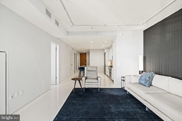 interior space with rail lighting