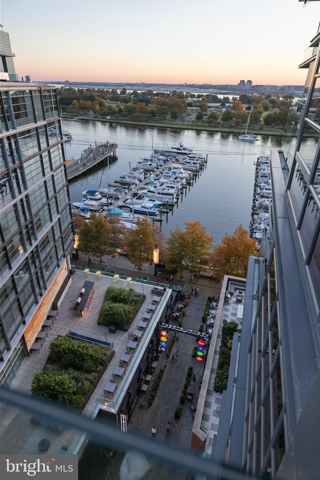 water view with a dock