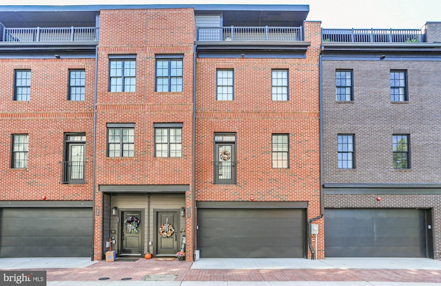 view of building exterior with a garage