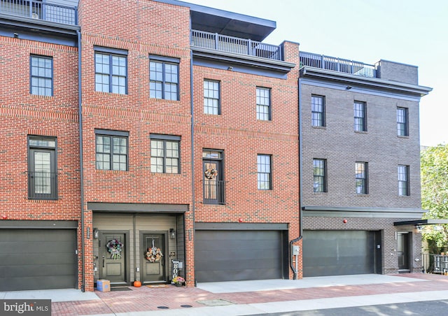 view of building exterior with a garage