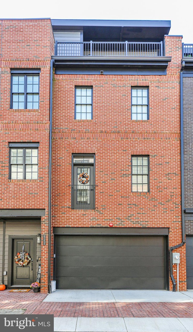 exterior space featuring a garage