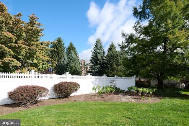 view of yard featuring fence